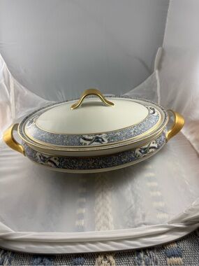 Antique Theodore Haviland Limoges Oval Covered Vegetable Dish “Rani” France
